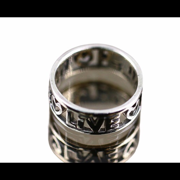Sterling LIVE LAUGH LOVE ring - Picture 2 of 8